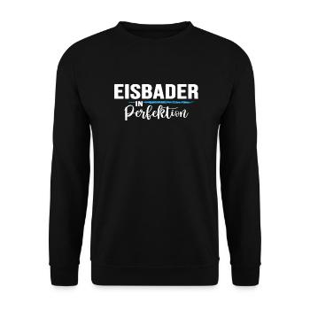 Eisbaden Eisbader im Eisbad Winterbaden - Unisex Pullover - Schwarz - Vorne - Alina (178cm) & Michal (187cm)