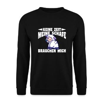 Schaf Schäfer Schäferei Bauer Landwirt Bauernhof S - Unisex Pullover - Schwarz - Vorne - Alina (178cm) & Michal (187cm)