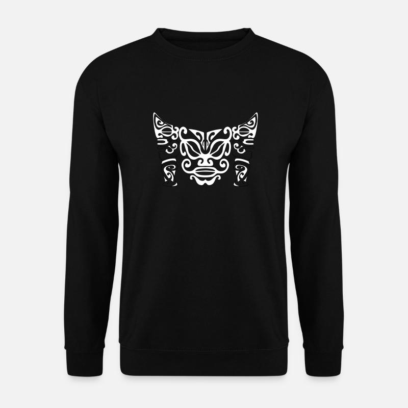 Weißes Maori Brust Logo 86 - Unisex Pullover - Schwarz