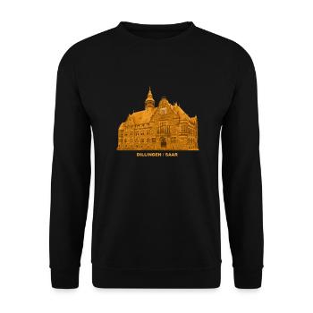 Dillingen Rathaus Saar Saarlouis Saarland - Unisex Pullover - Schwarz - Vorne - Alina (178cm) & Michal (187cm)