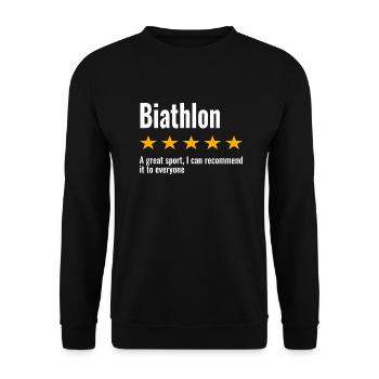 Dicton des sports d’hiver de biathlon - Sweat-shirt Unisexe - noir - Devant - Alina (178cm) & Michal (187cm)