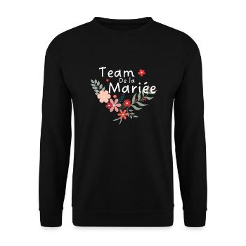 Floral Bridal Team-Bride Team - Unisex Sweatshirt - black - Front - Alina (178cm) & Michal (187cm)