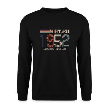 Vintage 1952 Cadeau Anniversaire - Millésime 1952 - Sweat-shirt Unisexe - noir - Devant - Alina (178cm) & Michal (187cm)