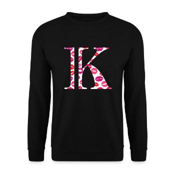 Lettre k bisous - Sweat-shirt Unisexe - noir - Devant - Alina (178cm) & Michal (187cm)