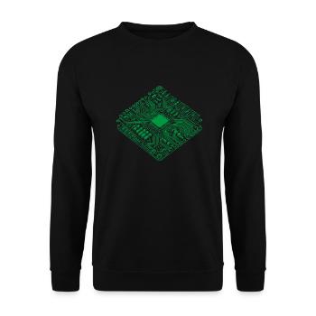 Anatomische CPU & Platine - Coole Informatiker - Unisex Pullover - Schwarz - Vorne - Alina (178cm) & Michal (187cm)