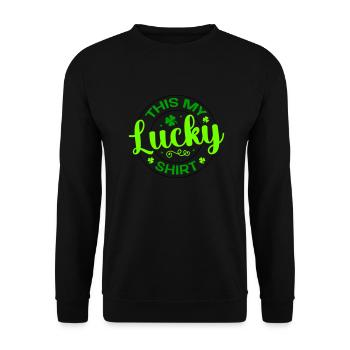 Dieses My Lucky Shirt St. Patrick's Day - Unisex Pullover - Schwarz - Vorne - Alina (178cm) & Michal (187cm)