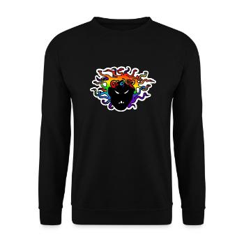 Medusa angry af : Sticky Queer Pride - Unisex Pullover - Schwarz - Vorne - Alina (178cm) & Michal (187cm)