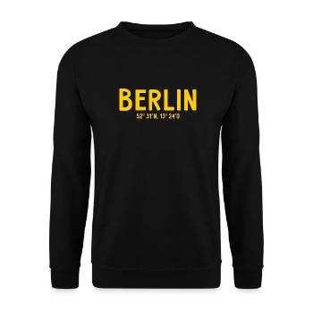 Berlin Coordinates - Berlin Bear - Unisex Sweatshirt - black - Front - Alina (178cm) & Michal (187cm)