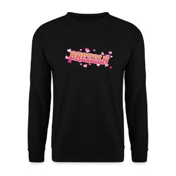 Pretzels with a heart for the pretzel fan - Unisex Sweatshirt - black - Front - Alina (178cm) & Michal (187cm)