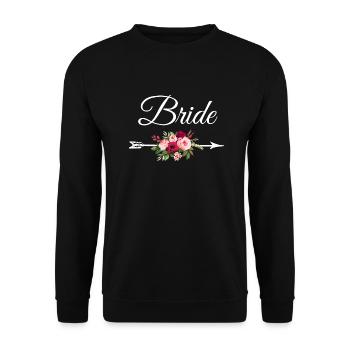 Bride Arrow Flower Bouquet - Unisex Sweatshirt - black - Front - Alina (178cm) & Michal (187cm)