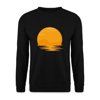 Retro Sunset Rays Wavy - Unisex Sweatshirt - black - Front - Alina (178cm) & Michal (187cm)