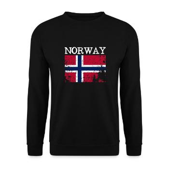 Norway Grunge Flag - Norwegen Flagge - Norge - Unisex Sweatshirt - black - Front - Alina (178cm) & Michal (187cm)