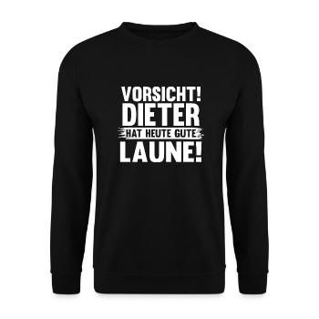 First name Dieter - Unisex Sweatshirt - black - Front - Alina (178cm) & Michal (187cm)