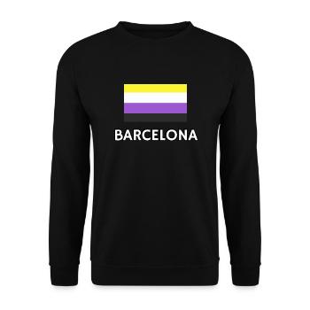 Non binary Pride Flag Barcelona - Unisex Sweatshirt - black - Front - Alina (178cm) & Michal (187cm)