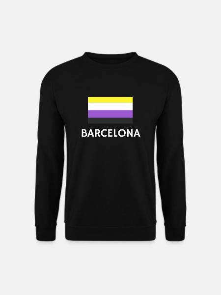 Non binary Pride Flag Barcelona - Unisex Sweatshirt - black