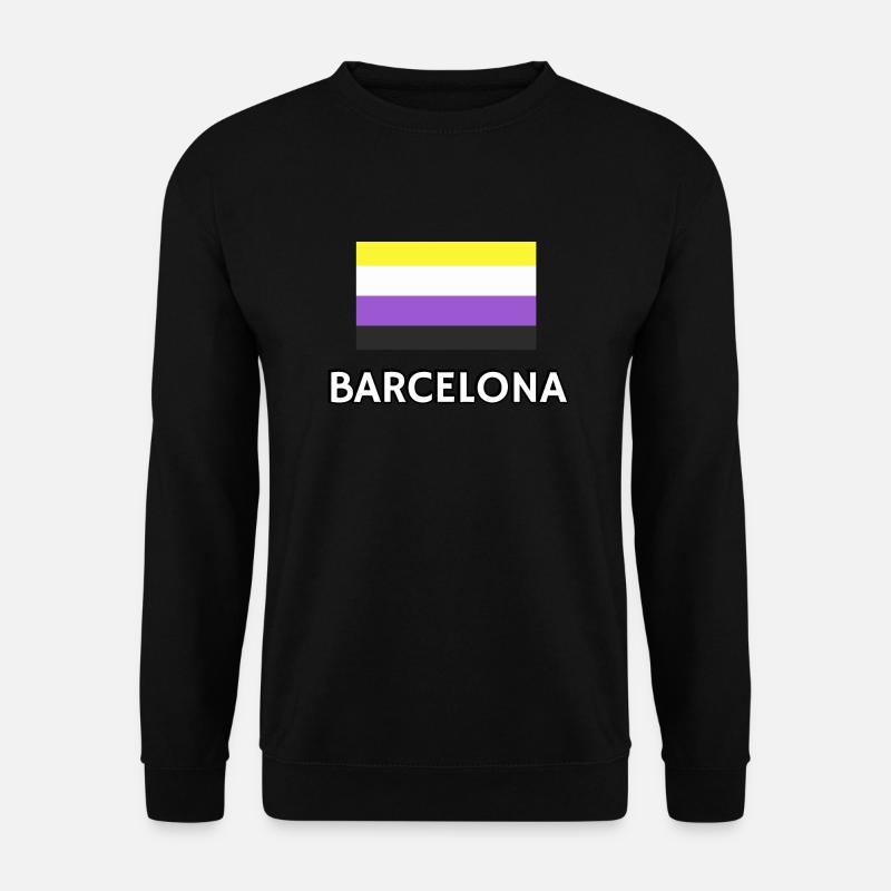 Non binary Pride Flag Barcelona - Unisex Sweatshirt - black
