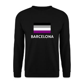 Drapeau de la fierté asexuelle Barcelone - Sweat-shirt Unisexe - noir - Devant - Alina (178cm) & Michal (187cm)