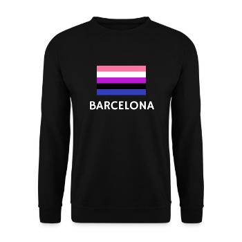 Genderfluid Pride Flag Barcelona - Unisex Sweatshirt - black - Front - Alina (178cm) & Michal (187cm)