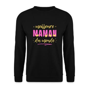 La Meilleure Maman Du Monde Avec Ses Poussins - Sweat-shirt Unisexe - noir - Devant - Alina (178cm) & Michal (187cm)