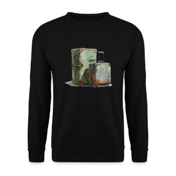 Les valises pleines à craquer sont des symboles de liberté - Sweat-shirt Unisexe - noir - Devant - Alina (178cm) & Michal (187cm)
