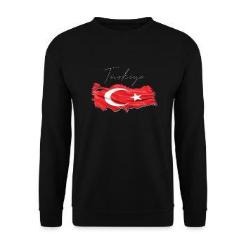 Turquie Türkiye drapeau en Türkiye Carte TR - Sweat-shirt Unisexe - noir - Devant - Alina (178cm) & Michal (187cm)