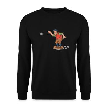 Franzose spielt Petanque für einen Petanque - Unisex Pullover - Schwarz - Vorne - Alina (178cm) & Michal (187cm)