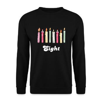 8th Anniversary Candle - Unisex Sweatshirt - black - Front - Alina (178cm) & Michal (187cm)