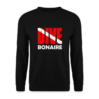 Plongée Bonaire, Plongeur Down Flag, Plongée sous-marine, Tauchen - Sweat-shirt Unisexe - noir - Devant - Alina (178cm) & Michal (187cm)