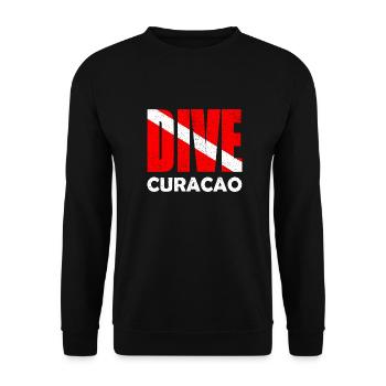 Plongée Curaçao Plongeur Down Flag Plongée sous-marine Tauchen - Sweat-shirt Unisexe - noir - Devant - Alina (178cm) & Michal (187cm)