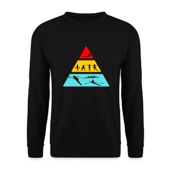 Lustige Ernährungspyramide für Ruderer - Unisex Pullover - Schwarz - Vorne - Alina (178cm) & Michal (187cm)