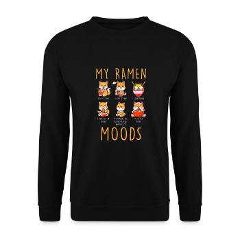 Ramen Liebhaber Shiba Inu Hund Japanische Nudeln - Unisex Pullover - Schwarz - Vorne - Alina (178cm) & Michal (187cm)