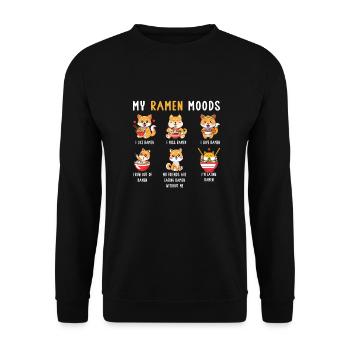 Ramen Liebhaber Shiba Inu Hund Japanische Nudeln - Unisex Pullover - Schwarz - Vorne - Alina (178cm) & Michal (187cm)