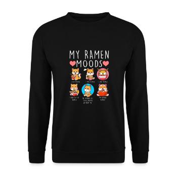 Ramen Liebhaber Shiba Inu Hund Japanische Nudeln - Unisex Pullover - Schwarz - Vorne - Alina (178cm) & Michal (187cm)