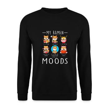 Ramen Liebhaber Shiba Inu Hund Japanische Nudeln - Unisex Pullover - Schwarz - Vorne - Alina (178cm) & Michal (187cm)