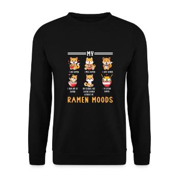 Ramen Liebhaber Shiba Inu Hund Japanische Nudeln - Unisex Pullover - Schwarz - Vorne - Alina (178cm) & Michal (187cm)
