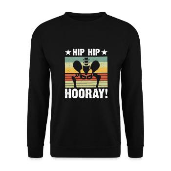 Neue Hüfte Hüftersatz Lustige Physiotherapie - Unisex Pullover - Schwarz - Vorne - Alina (178cm) & Michal (187cm)