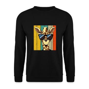 Girafe Faune Vintage Rétro - Sweat-shirt Unisexe - noir - Devant - Alina (178cm) & Michal (187cm)