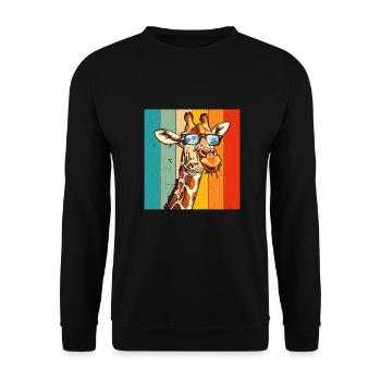 Girafe Faune Vintage Rétro - Sweat-shirt Unisexe - noir - Devant - Alina (178cm) & Michal (187cm)