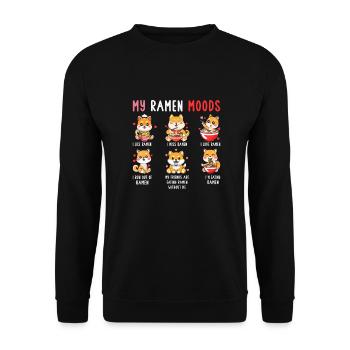 Ramen Liebhaber Shiba Inu Hund Japanische Nudeln - Unisex Pullover - Schwarz - Vorne - Alina (178cm) & Michal (187cm)