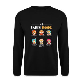 Ramen Liebhaber Shiba Inu Hund Japanische Nudeln - Unisex Pullover - Schwarz - Vorne - Alina (178cm) & Michal (187cm)