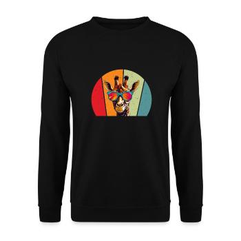 Girafe vintage avec lunettes de soleil rétro - Sweat-shirt Unisexe - noir - Devant - Alina (178cm) & Michal (187cm)