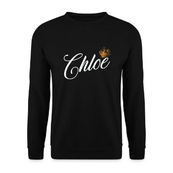 Chloe Benutzerdefinierter Name für Frauen Kinder Kleinkinder - Chloe - Unisex Pullover - Schwarz - Vorne - Alina (178cm) & Michal (187cm)
