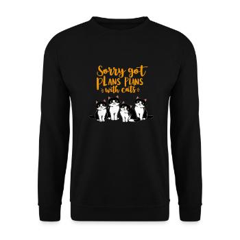 Catswith plans #2 - Unisex Pullover - Schwarz - Vorne - Alina (178cm) & Michal (187cm)