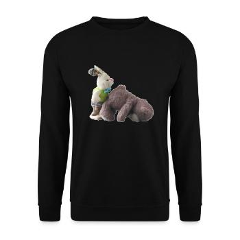 Teddy Bear Bunny - Unisex Sweatshirt - black - Front - Alina (178cm) & Michal (187cm)