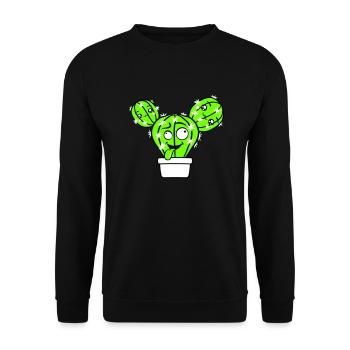 Cactus Cactus Visage Épineux Drôle Grimace - Sweat-shirt Unisexe - noir - Devant - Alina (178cm) & Michal (187cm)