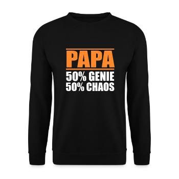 Vater Papa - Unisex Pullover - Schwarz - Vorne - Alina (178cm) & Michal (187cm)