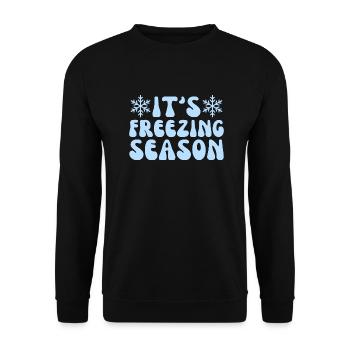 It's Freezing Season, Winter Season Lovers - Unisex Sweatshirt - black - Front - Alina (178cm) & Michal (187cm)