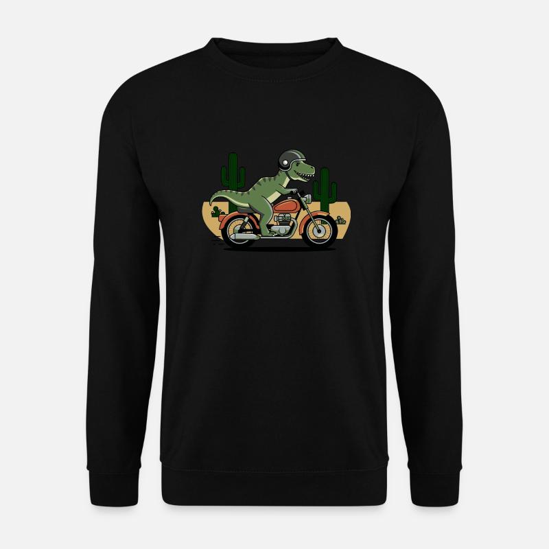 T-Rex on a Motorcycle - Unisex Sweatshirt - black