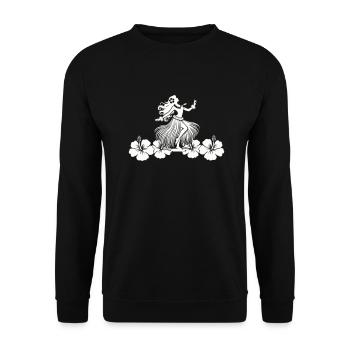Hawaï Femme Hibiscus - Sweat-shirt Unisexe - noir - Devant - Alina (178cm) & Michal (187cm)