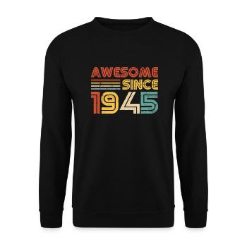 Génial depuis 1945 - Vintage Anniversaire Année Rétro - Sweat-shirt Unisexe - noir - Devant - Alina (178cm) & Michal (187cm)